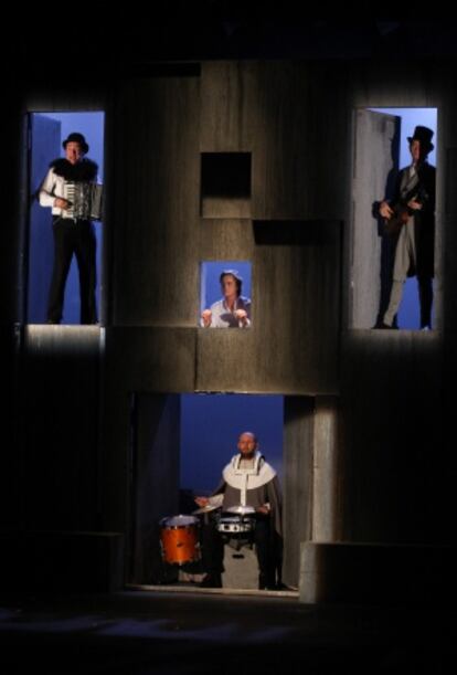 Escena de la representación de Hamlet.