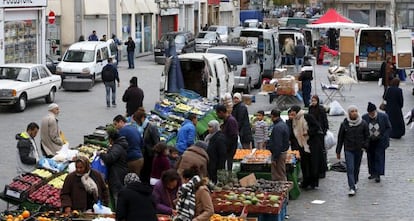 Un dels carrers de Molenbeek (Brussel·les), diumenge 15 de novembre.