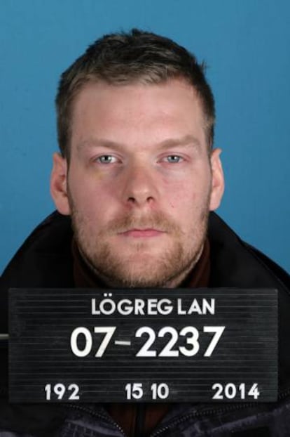 Imagen de la ficha policial de Sindri Thor Stefansson.