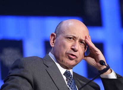 El presidente de Goldman Sachs, Lloyd Blankfein, durante su intervención en el Foro de Davos el pasado enero.