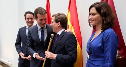 Teodoro García Egea, Pablo Casado, José Luis Martínez Almeida e Isabel Díaz Ayuso.