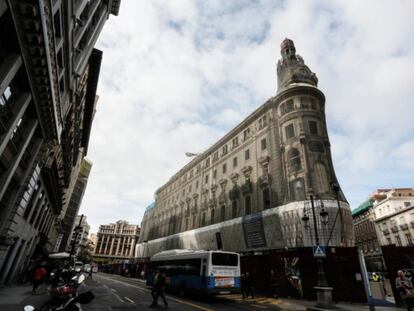 Estado de las obras del Centro Canalejas, en Madrid.