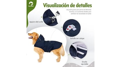 Chubasquero ideal para perros medianos y grandes.
