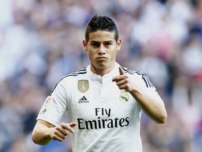 James celebra un gol