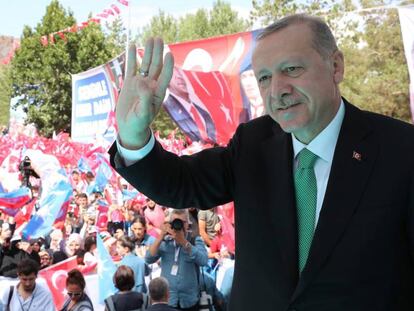 Erdogan na cidade de Bayburt (Turquia), na sexta-feira passada