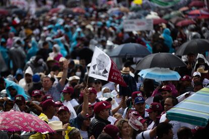 Seguidores de Andrés Manuel López Obrador en el Zócalo de Ciudad de México, el 18 de marzo de 2023.