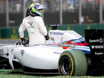 Massa, de Williams, tras el percance que sufrió su coche en Melboourne.