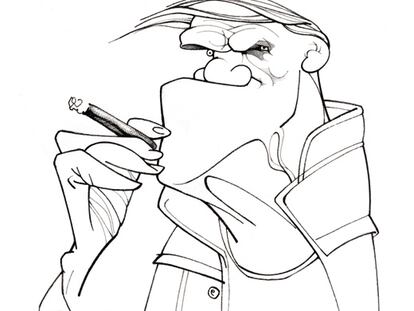El escritor Milan Kundera (Brno, República Checa, 1929) visto por Loredano.
