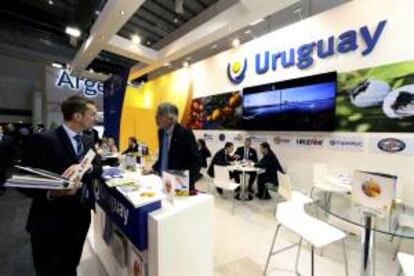 Vista del estand de Uruguay en la Feria Fruit Logística que tiene lugar en Berlín, la mayor feria internacional del sector frutícula donde Uruguay ha presentado su oferta con el objetivo de impulsar sus exportaciones en el mercado europeo.