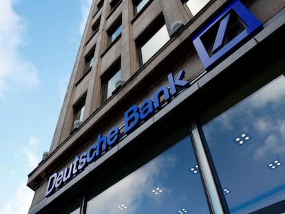 El logo de Deutsche Bank, en Bruselas