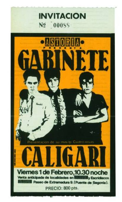 Entrada de un concierto de Gabinete Caligari.