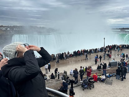 El eclipse en las cataratas del Niágara, en Ontario.