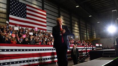 Donald Trump en campaña el pasado sábado en Pensacola, Florida.