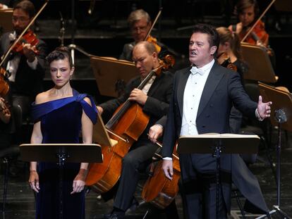 La soprano Corinne Winters y el tenor Piotr Beczała, el jueves en el Teatro Real.