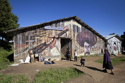 El auditorio del poblado zapatista de Oventic, donde los vecinos se re&uacute;nen para diferentes actividades.