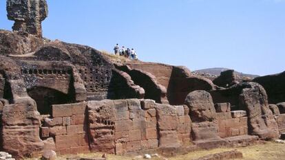 El sitio arqueológico de Tiermes, cerca de Montejo de Tiermes (Soria).