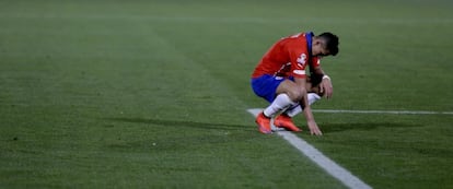 El chileno Alexis, tras empatar contra México.