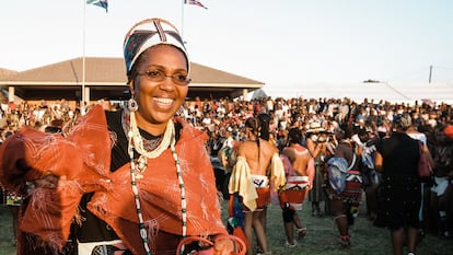 Mantfombi Dlamini Zulu durante uma festividade do seu povo perto de Durban, em 2013.