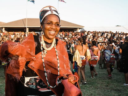 Mantfombi Dlamini Zulu durante uma festividade do seu povo perto de Durban, em 2013.