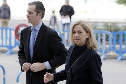 La infanta Cristina e Iñaki Urdangarin, a su llegada al juicio en febrero.