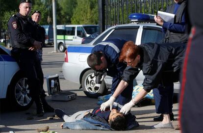 Una de las víctimas de la pelea en el cementerio moscovita de Khovanskoye.