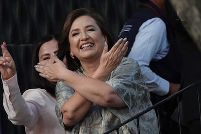 Xóchitl Gálvez durante su participación en el segundo debate presidencial.