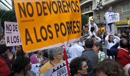 Manifestaci&oacute;n contra la pobreza, en Valencia. 