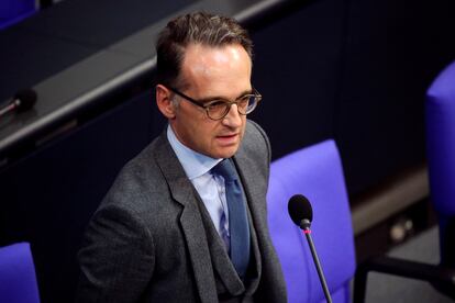 El ministro de Exteriores alemán, Heiko Maas, en el Bundestag, en Berlín, este miércoles.