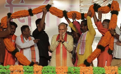 Narendra Modi, durante un acto de campaña.