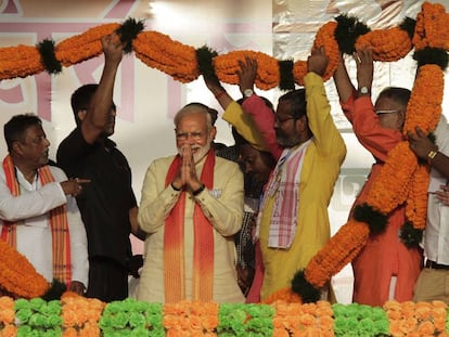 Narendra Modi, durante un acto de campaña.