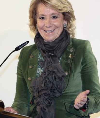 Esperanza Aguirre, durante su participación ayer en el Foro Nueva Murcia.