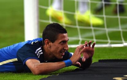 Di María celebra su gol, el cuarto del encuentro ante Alemania.