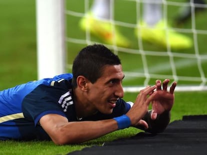 Di María celebra su gol, el cuarto del encuentro ante Alemania.