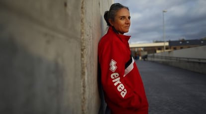 Laura Torvisco, entrenadora del Rayo, antes de la entrevista. 