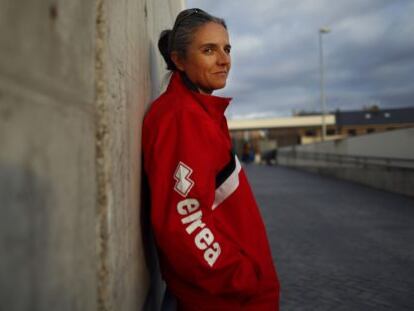 Laura Torvisco, entrenadora del Rayo, antes de la entrevista. 