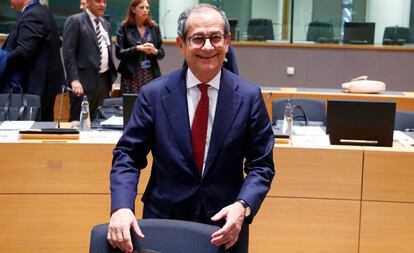 El ministro italiano de Finanzas, Giovanni Tria, en el último Eurogrupo.