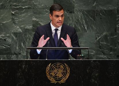 Pedro Sánchez at the United Nations General Assembly.