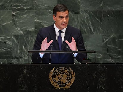 Pedro Sánchez at the United Nations General Assembly.