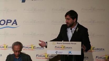 Toni Comín, durante su comparecencia en Fórum Europa, este miércoles.