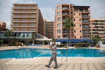 Hotel Amaragua in Torremolinos, in southern Spain, has closed to the public due to the lack of visitors this summer.