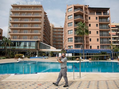 Hotel Amaragua in Torremolinos, in southern Spain, has closed to the public due to the lack of visitors this summer.