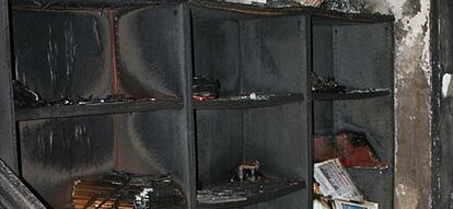 Un aspecto del mobiliario del Consorcio de Bomberos de Málaga tras el incendio.