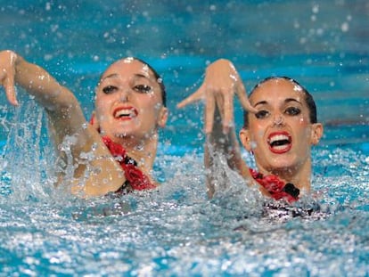 Ona Carbonell y Andrea Fuentes, en los Europeos.