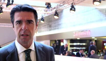 El ministro de Industria José Manuel Soria en las instalaciones donde se celebra el Foro Económico Mundial