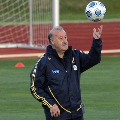 Vicente del Bosque en un entrenamiento