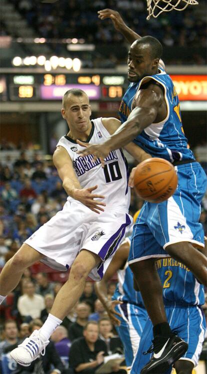 Sergio Rodríguez, durante un partido con Sacramento.