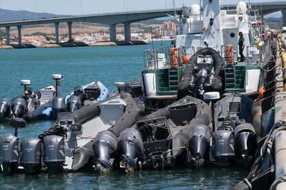 Embarcaciones amarradas en la base en Algeciras del Servicio Marítimo de la Guardia Civil.