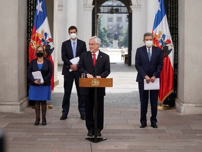 El presidente chileno, Sebastián Piñera, durante una conferencia de prensa del pasado martes.