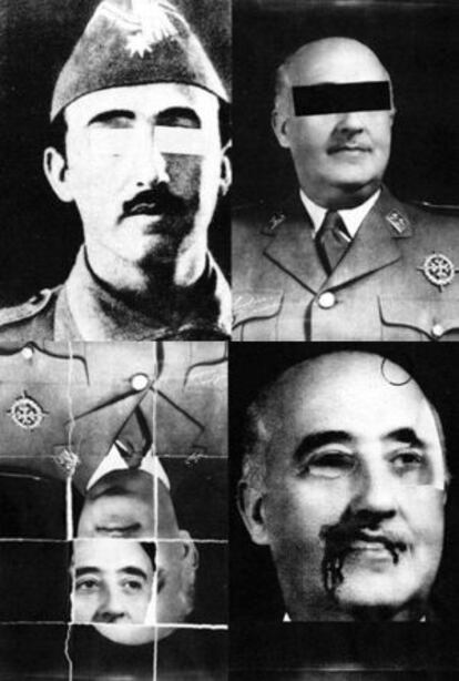 Los 'collages' de Daniel Richter sobre el rostro de Franco.