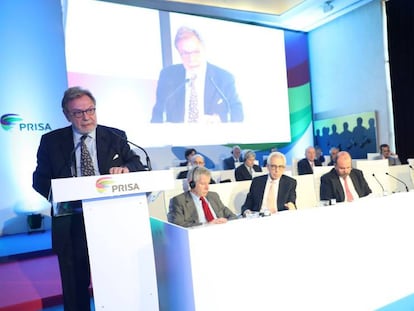 Juan Luis Cebrián, en su discurso en la Junta General de Accionistas de PRISA.